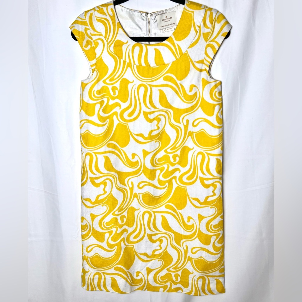Kate Spade Yellow and White Swirl Dress